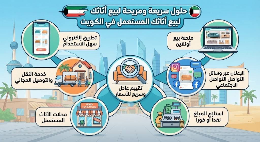 7 حلول سريعة ومريحة لبيع أثاثك المستعمل بالكويت
