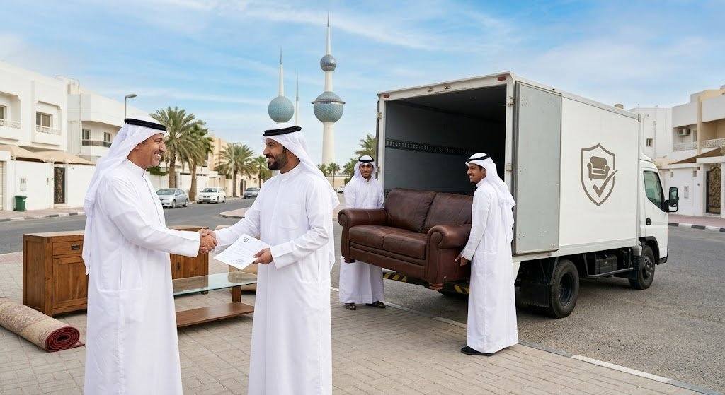 فريق عمل متخصص يقوم بمعاينة وتقييم وشراء الأثاث المستعمل بحالة جيدة ضمن خدمات نشتري الأثاث المستعمل بالمهبولة لضمان تقديم أفضل الأسعار للعملاء.